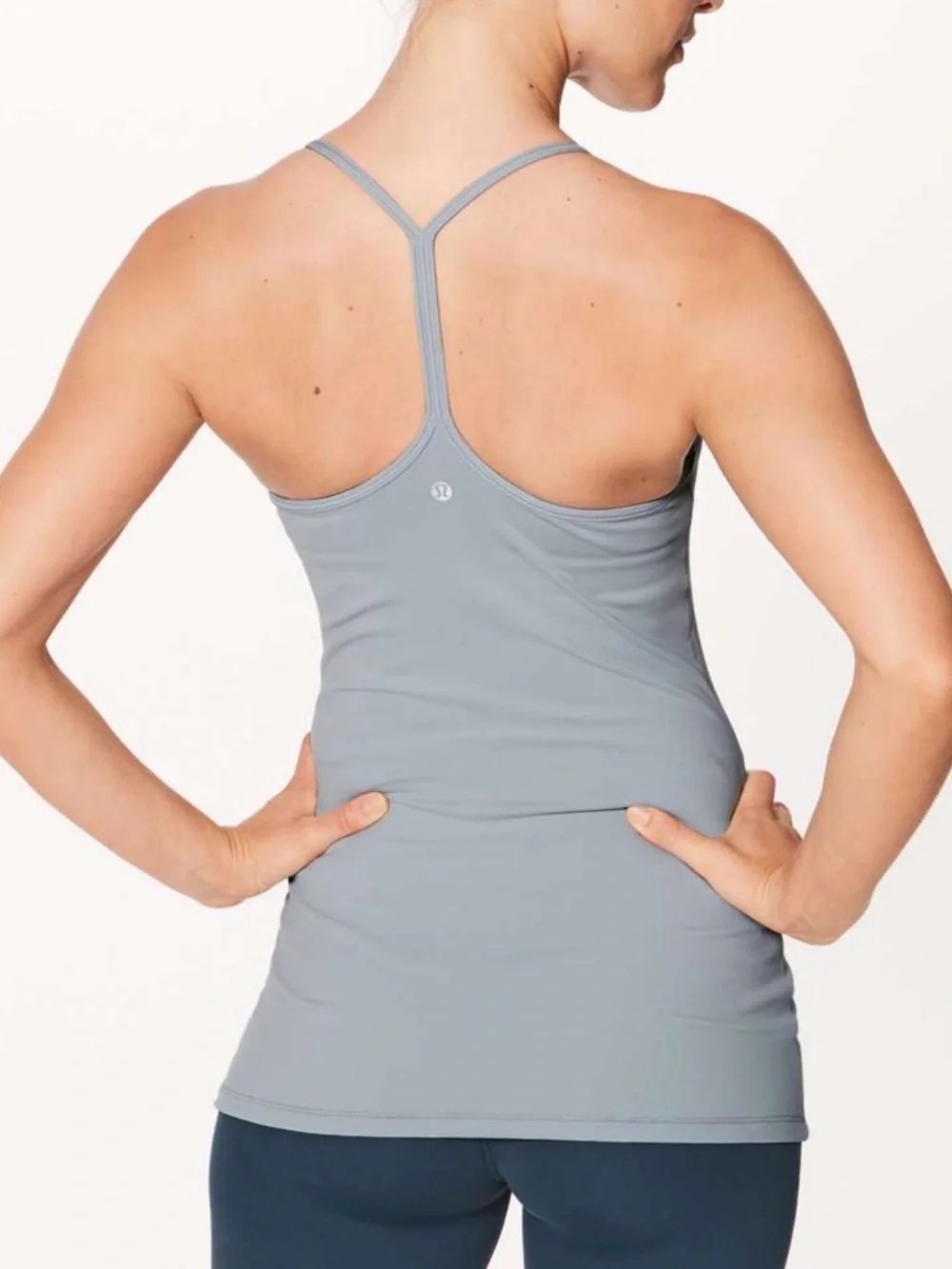 Lululemon Power Pose Tank Top in Hail Size 8 Built-In Shelf Bra W1AMXS